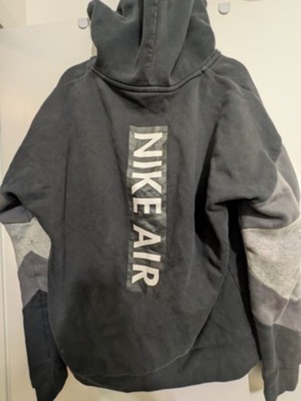 Nike Air Hooded Full Zip Adult Sweatshirt Black Gray Colorblock Men's Size Large - Picture 2 of 2